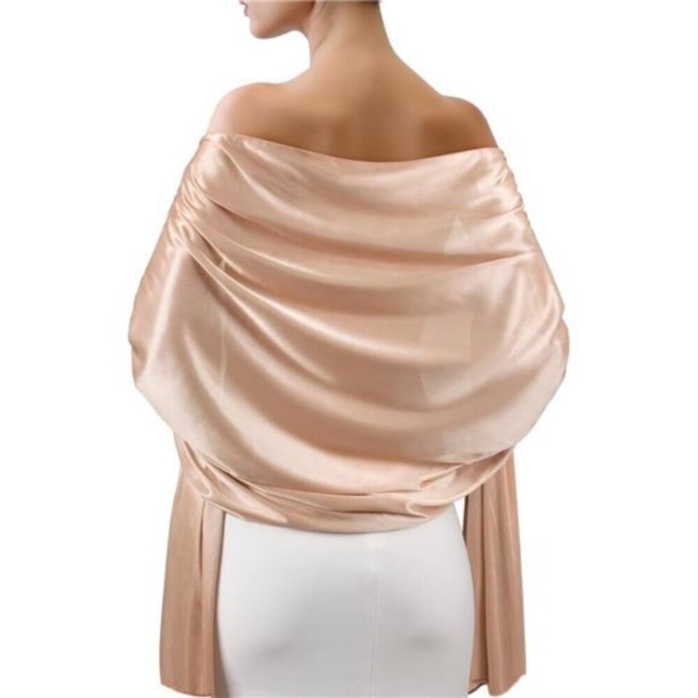 Satin Shawl Wraps for Women Evening Dresses Wedding Bridal Party/CHAMPAGNE new